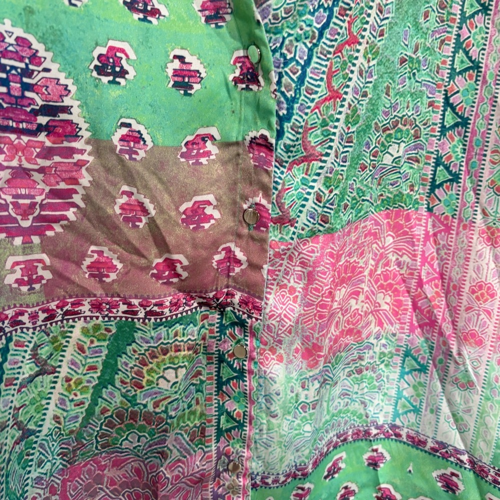 Zara Womens Shirt Extra Large Patchwork Print Lon… - image 3